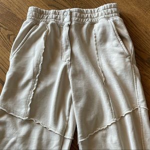 BDG Tan Raw Seam Sweat Pants, Size Small